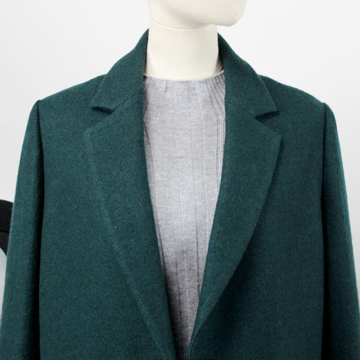 FOCALS福柯斯冬季新款休闲长款纯色羊毛大衣外套FYQDK826G7 商品图3