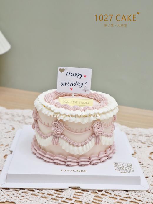 1027CAKE |  复古风 裱花蛋糕 花边 简约 商品图1