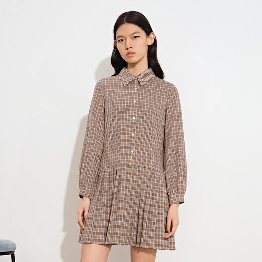 诗篇毛拼梭织连衣裙6C31306180 商品图2