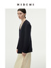 HIDEMI 黑色斜纹羊毛厚款V领收腰西装外套 商品缩略图2