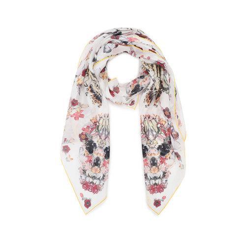 【国内现货】Alexander McQueen/亚历山大麦昆 2021款 女士桑蚕丝方巾丝巾围巾 639612 3011Q 商品图7