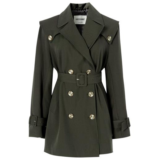 剩L/XL/XXL 米思阳2026春季新款英伦风时尚帅气系带收腰风衣女 商品图4