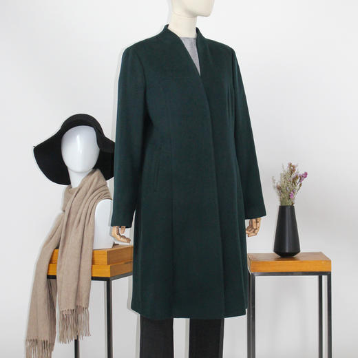 FOCALS福柯斯冬季新款修身中长款纯色羊毛羊绒大衣外套FYBDK750G7 商品图1