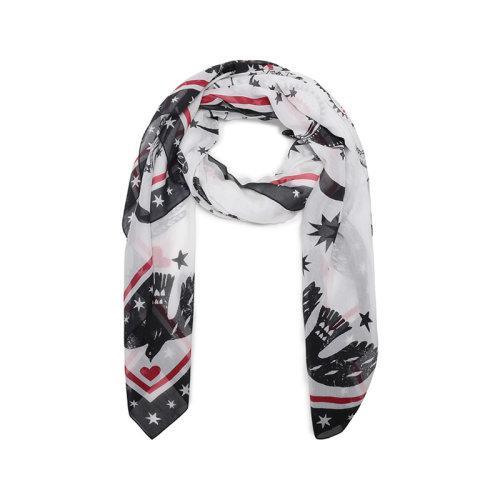 【国内现货】Alexander McQueen/亚历山大麦昆 2021款 女士棉质围巾披肩 665646 3624Q 商品图6