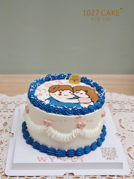 1027CAKE |  手绘蛋糕 ins风 双人手绘 周年 商品图0