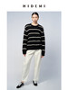 HIDEMI 浣熊毛黑白条纹粗针毛衣 商品缩略图3