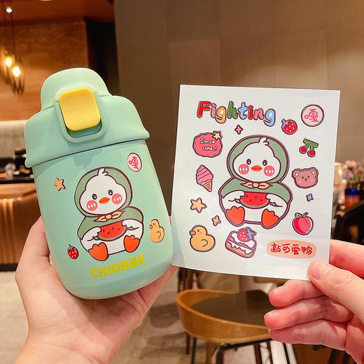 【可爱胖胖保温杯】保温杯女士颜值带吸管304不锈钢儿童便携水壶餐饮用具学生上学水杯 商品图1