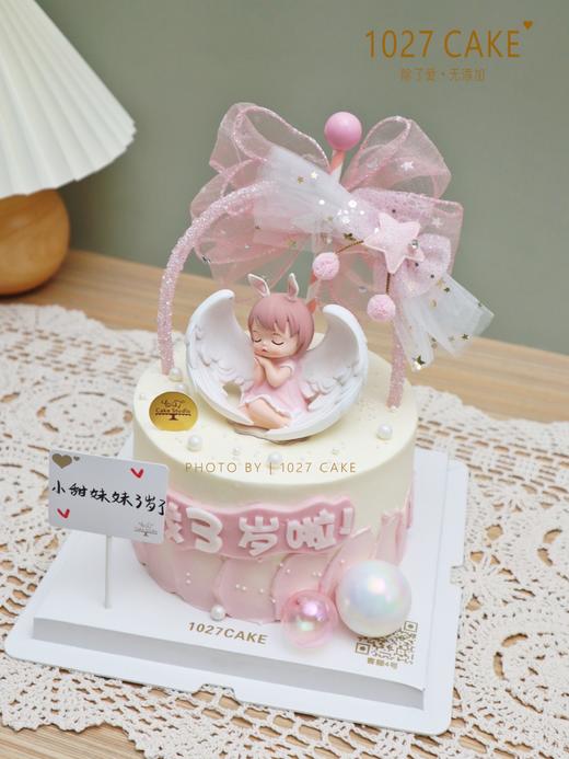 1027CAKE |  小天使主题 周岁蛋糕  蝴蝶结 商品图1