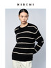 HIDEMI 浣熊毛黑白条纹粗针毛衣 商品缩略图2