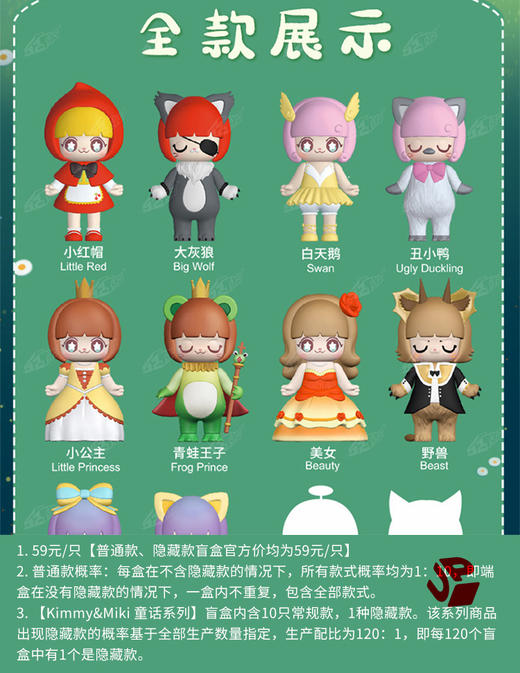 kimmymiki童话系列10只盒盲盒