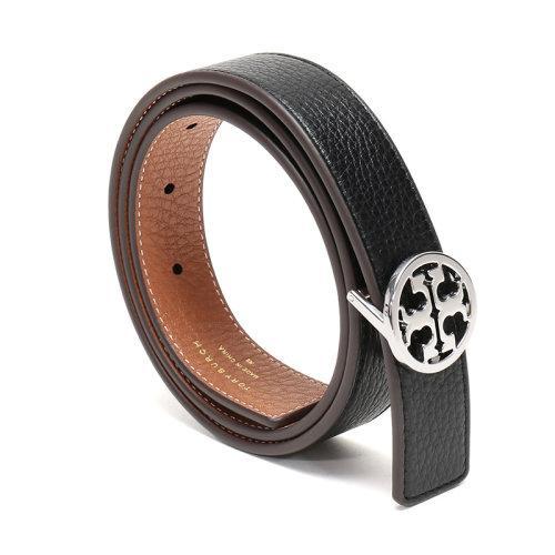 Tory Burch/汤丽柏琦 女士黑色棕色皮革双T金色板扣式双面皮带腰带 56643 商品图7