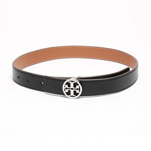 Tory Burch/汤丽柏琦 女士黑色棕色皮革双T金色板扣式双面皮带腰带 56643 商品图8
