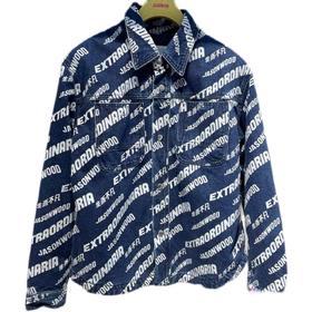 411108502 Jasonwood坚持我的2021秋冬新款满印宽松潮牛仔男夹克