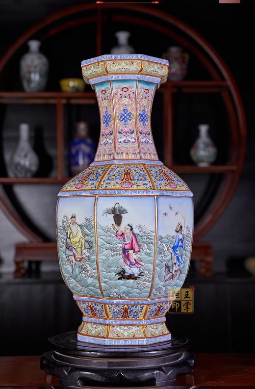 阳士琦：粉彩八仙八方瓶 商品图0