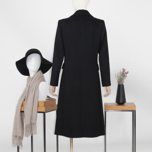 FOCALS福柯斯冬季新款修身中长款双排扣羊毛大衣外套FYBDK797N1 商品图2