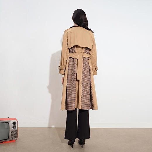 诗篇皮拌扣长款风衣6C31307030 商品图4