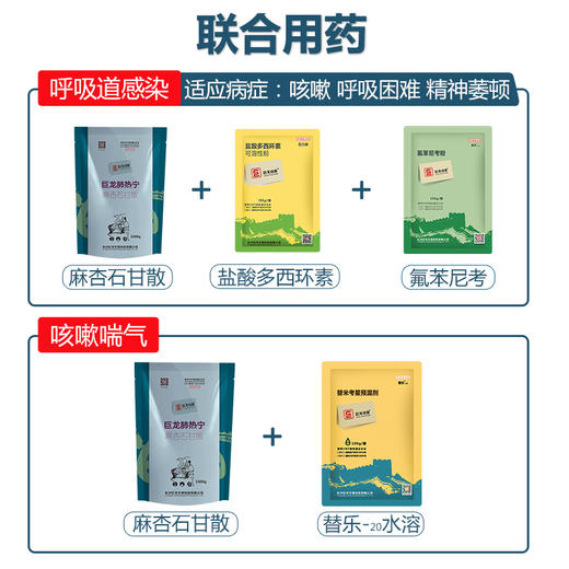【巨龙肺热宁】麻杏石甘散肺热咳喘中兽药马牛羊猪兔鸡鸭药1kg/袋 商品图4