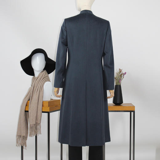 FOCALS福柯斯冬季新款修身长款纯色羊毛大衣外套FYJDK910BA 商品图2