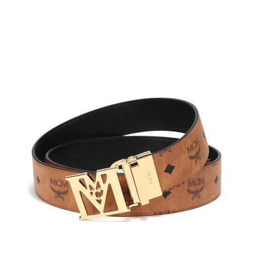 【国内现货】MCM/MCM 2021款 男女中性涂层帆布配皮板扣式双面皮带腰带 MXBAALM05 商品图0