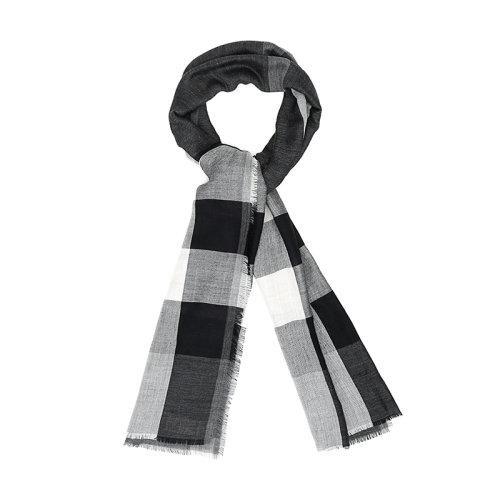 【国内现货】BURBERRY/博柏利 男女通用款中调灰色格纹羊绒围巾 39997101 商品图3