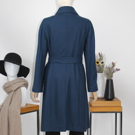 FOCALS福柯斯新款修身双排扣中长款羊毛混纺风衣外套FYLCF602BA 商品图2