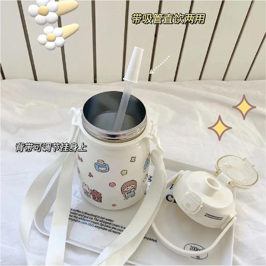 【现货秒发】【99.9任选2】呆萌可爱大肚保温吸管杯 1000ML~ 商品图5