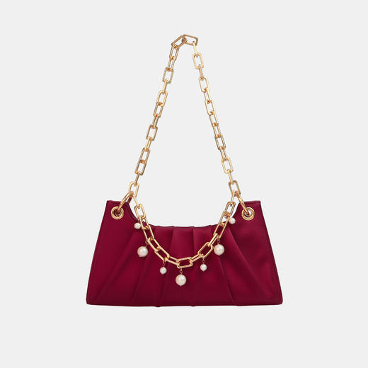 Small Welded Square Metal Chain with Pearl Drops 小号金色方扣珍珠链 商品图2