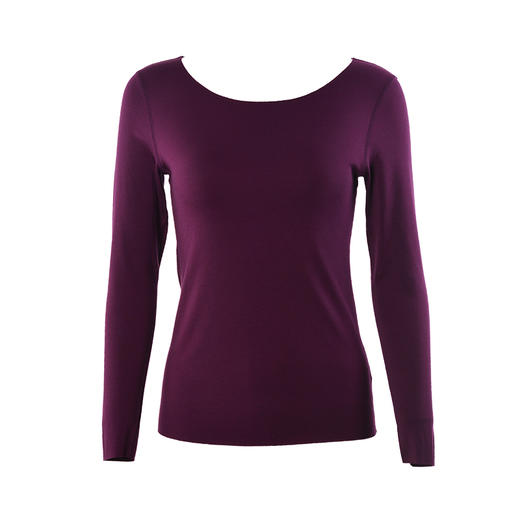 安莉芳秋冬圆领无痕修身暖衣上装女打底棉毛衫ED0286 商品图8