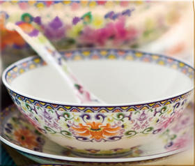 华光国瓷36头餐具 红粉仕家（新）