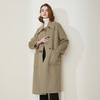 LH9C3斯尔丽瑟俪2021秋冬新款暗门襟气质大口袋羊毛双面呢中长款大衣 商品缩略图2