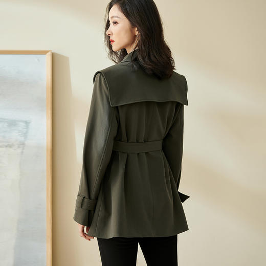 剩L/XL/XXL 米思阳2026春季新款英伦风时尚帅气系带收腰风衣女 商品图3