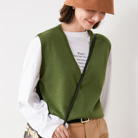 【闭眼入 时尚减龄】软糯细腻触感  轻盈百搭复古V领针织马甲 薄厚适宜 优雅知性 轻松通勤日常穿搭