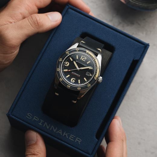 英国SPINNAKER三角帆FLEUSS双色圈潜水机械表男士复古水鬼SP5055 商品图0