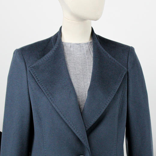 FOCALS福柯斯冬季新款修身长款纯色羊毛大衣外套FYJDK910BA 商品图3