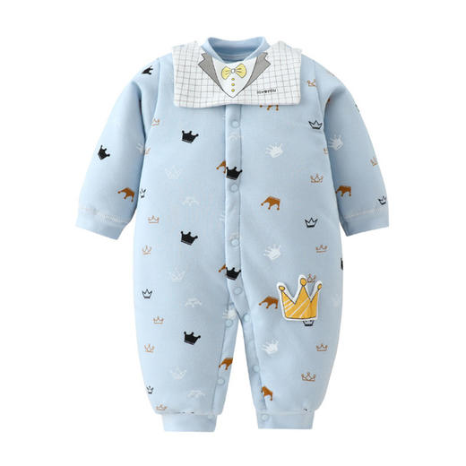 【纯棉当道 妈妈放心】A类纯棉婴儿连体衣秋冬保暖加厚棉质夹棉新生儿衣服爬服婴儿宝宝哈衣 商品图3