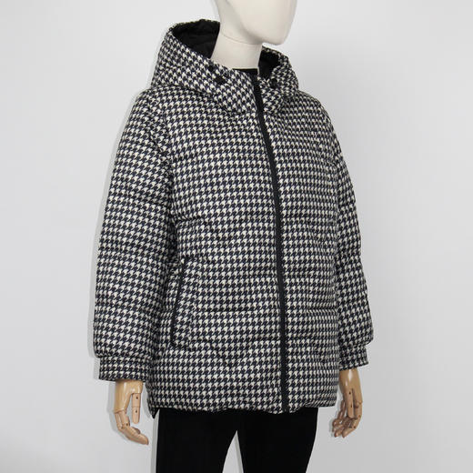 FOCALS福柯斯女装冬季新款印花休闲连帽短款羽绒服F2YDD715NW 商品图1