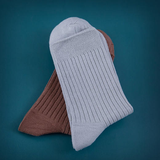 【日用百货】袜子男秋冬98%纯棉中筒袜吸汗防臭商务男袜纯色双针男士棉袜 商品图3