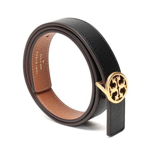 Tory Burch/汤丽柏琦 女士黑色棕色皮革双T金色板扣式双面皮带腰带 56643 商品图2