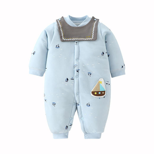 【纯棉当道 妈妈放心】A类纯棉婴儿连体衣秋冬保暖加厚棉质夹棉新生儿衣服爬服婴儿宝宝哈衣 商品图4