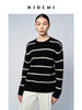 HIDEMI 浣熊毛黑白条纹粗针毛衣 商品缩略图0