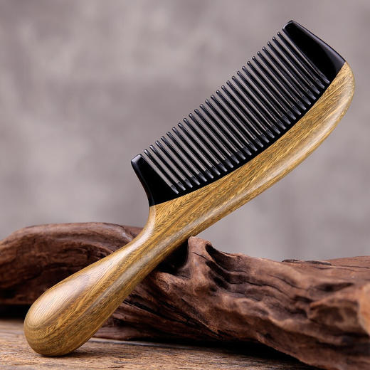天然绿檀牛角梳  梳子 商品图1