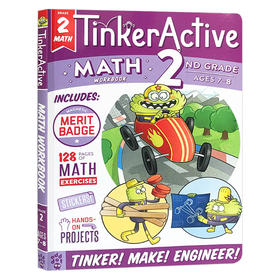二年级数学练习册 英文原版 TinkerActive Workbooks 2nd Grade Math 小学生英语趣味辅导书图画书 英文版 进口原版书籍