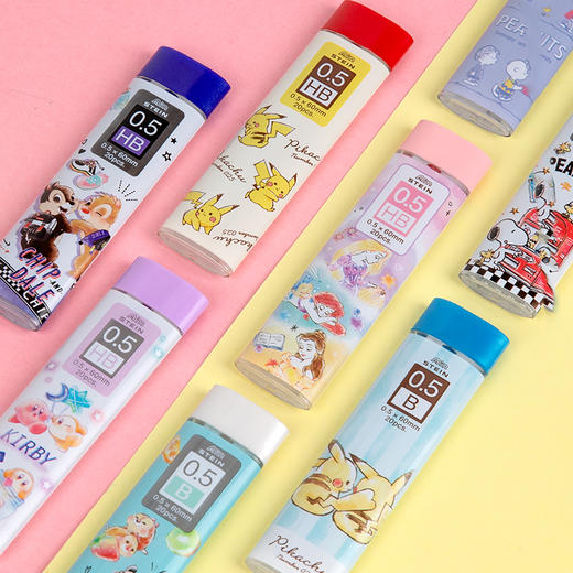 日本Pentel派通联名限定迪士尼皮卡丘卡通公主星之卡比史努比奇奇蒂蒂库洛米美乐蒂自动铅芯0.5HB/B 商品图4