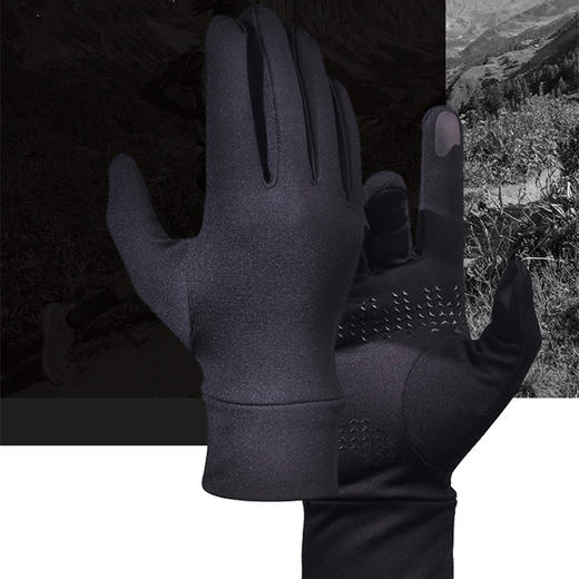 峰鸟黑椒轻量保暖跑步手套 商品图0