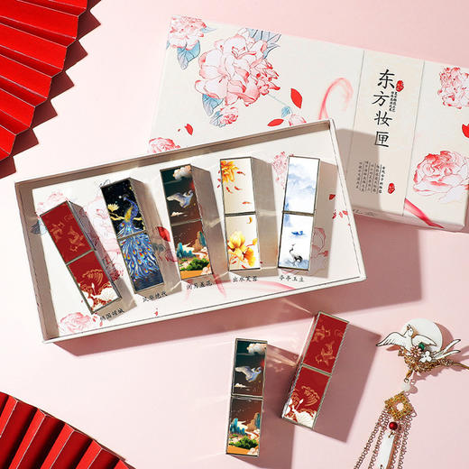 七夕国风雕花口红套装礼盒彩妆微雕唇膏套盒情人节礼物 商品图1