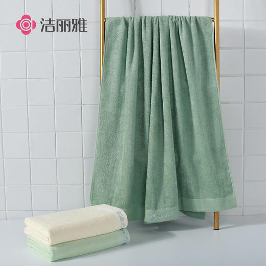 洁丽雅 再生纤维绣花浴巾 舒适裹身浴巾柔软吸水成人大毛巾 商品图0