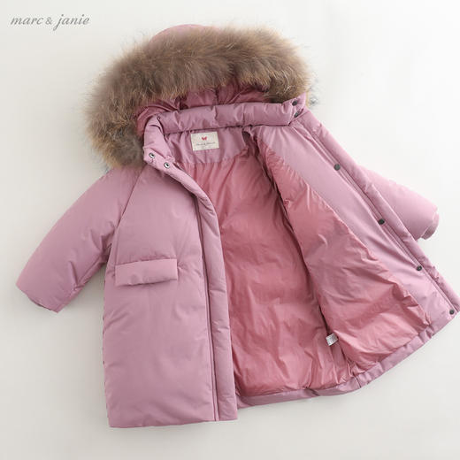 【户外防寒】马克珍妮新款冬装女童中长款加厚羽绒服213605 商品图4