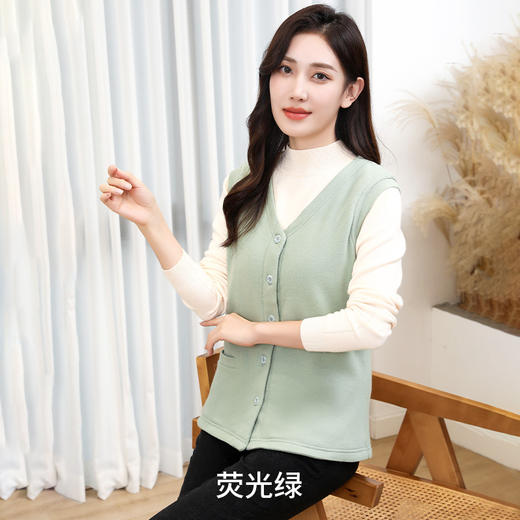 ARN-Y134荧光绿秋冬季保暖马甲肩背心桑蚕丝填充保暖女士 商品图4