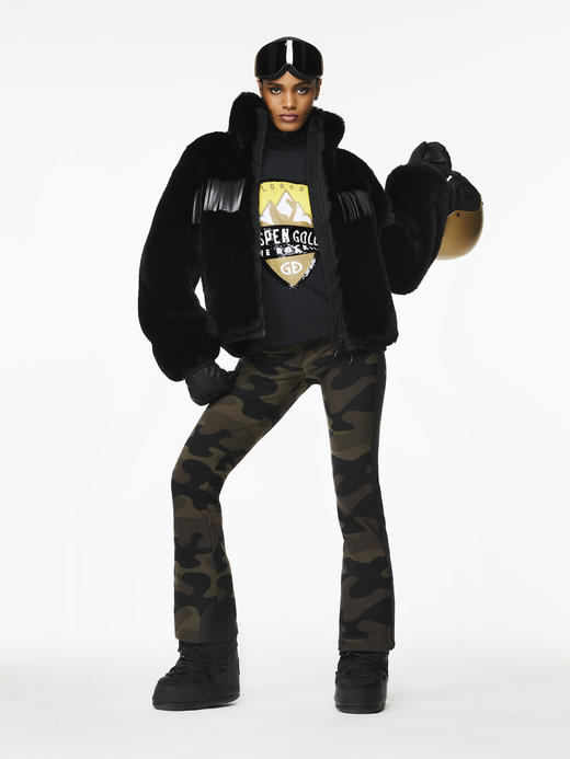 Goldbergh - Cowboy Jacket Faux Fur - Black - 女装 - 滑雪夹克 - 黑色 商品图0