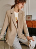 欧芮儿卡其色西装外套女新款2021宽松显瘦气质通勤设计感上衣 商品缩略图1